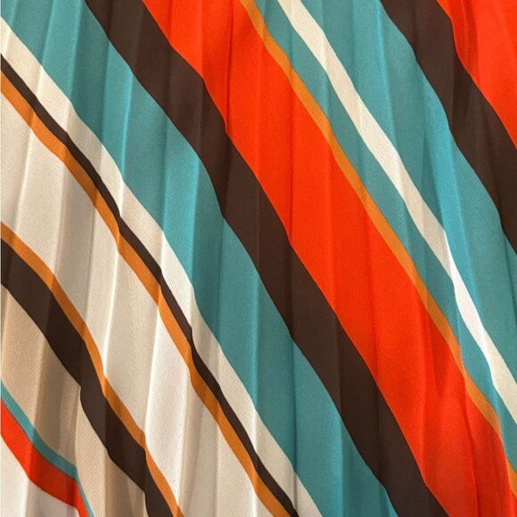 NWT ONS Line Style Pleated BOHO Striped Maxi Skirt. Size 18 - Picture 6 of 7